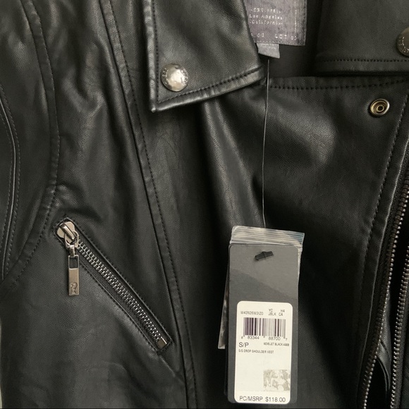 GUESS SLEEVLESS FAUX LEATHER JACKET - Picture 7 of 10